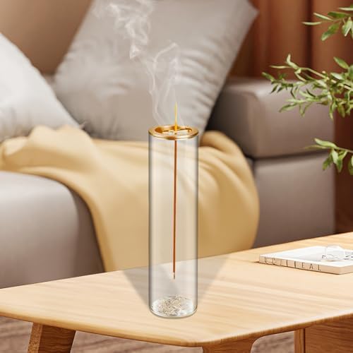 Modern Glass Incense Holder for Sticks Anti-Ash Easy to Clean Round Design
