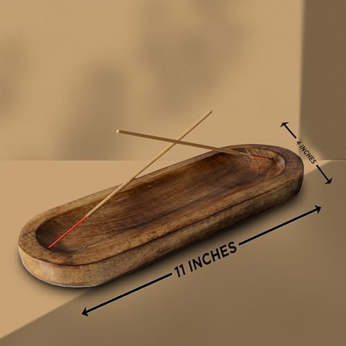 Raajsee Wooden Incense Holder - 12x5 Inch Ash Catcher