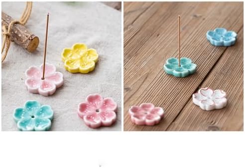 5pcs Japanese Cherry Blossom Ceramic Incense Holder
