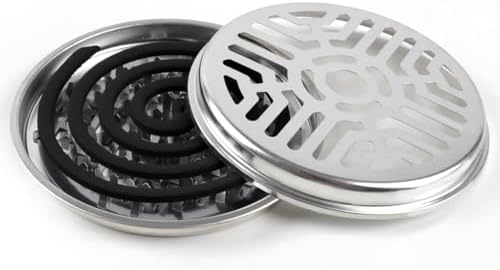 4 Pack Mosquito Coil Holders with Cover for Outdoor Use