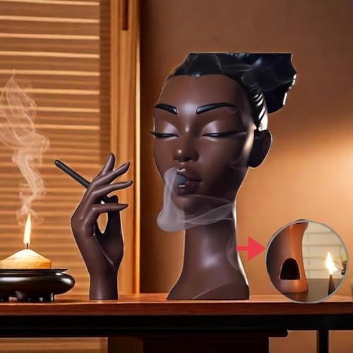 Elegant Black Woman Incense Burner Modern Design