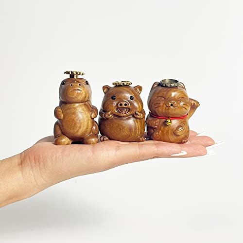 OLizee Wooden Cat Shaped Incense Holder