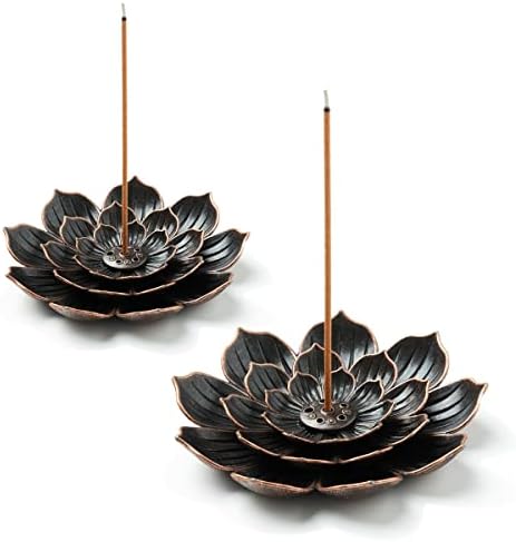 2 Pack Brass Lotus Incense Holders for Sticks
