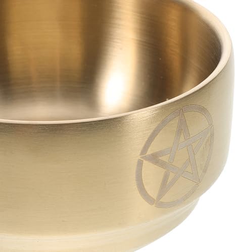 LUOZZY Pentagram Moon Incense Burner Brass Bowl