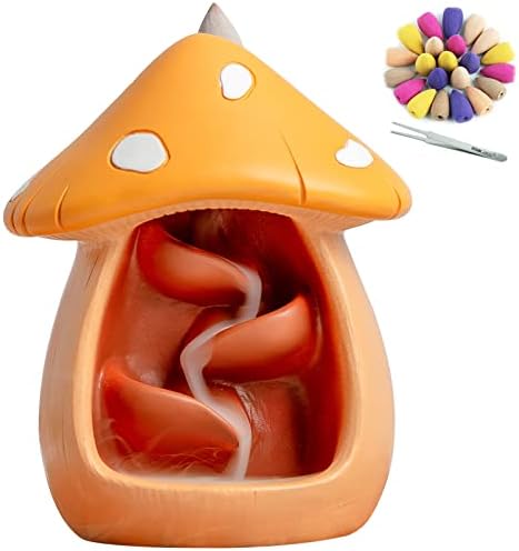 Cute Mushroom Incense Holder with 60 Cones