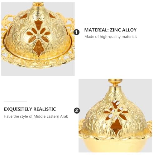 DOITOOL Incense Holder Set with Gold Censer and Brass Tray