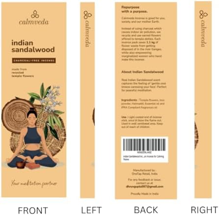Calmveda Indian Sandalwood Incense Sticks 80 Count
