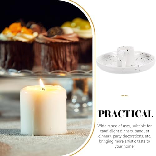 HOMSFOU Ceramic Candle Holder Incense Stick Holder Desktop Decor Modern Style