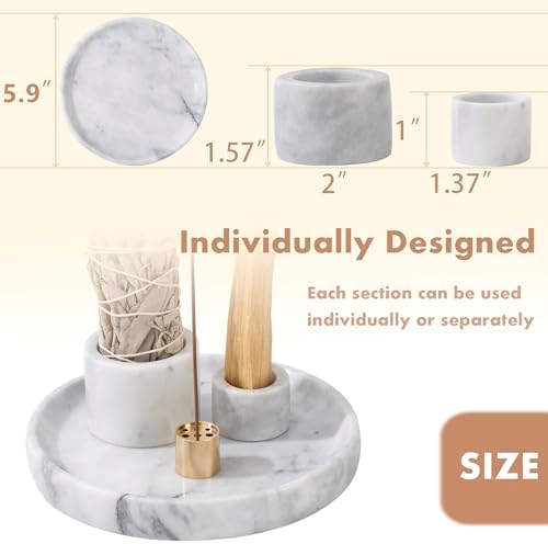4 in 1 Marble Incense Holder for Meditation and Home Decor