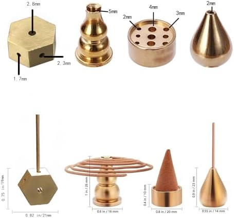 CHENSHUO Brass Incense Burner with 4 Styles