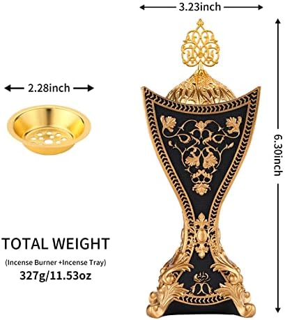 Frankincense Resin Incense Burner with Gold Motifs