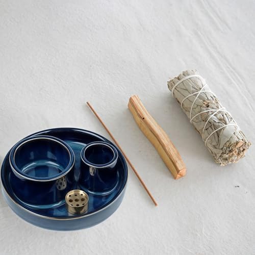 Gramstormax 4 In 1 Incense Holder with 9 Holes Blue Reactive