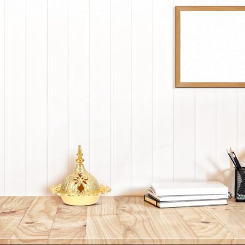 DOITOOL Incense Holder Set with Gold Censer and Brass Tray