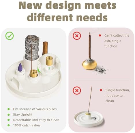 WhiteRhino 6-in-1 Ceramic Incense Burner With Ash Tray