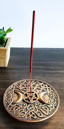Ebros Gift Triple Moon Pentagram Incense Burner