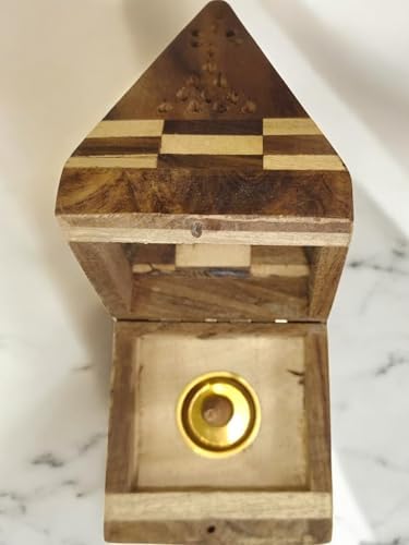 Wooden Temple Incense Cone Burner with Jointed Design