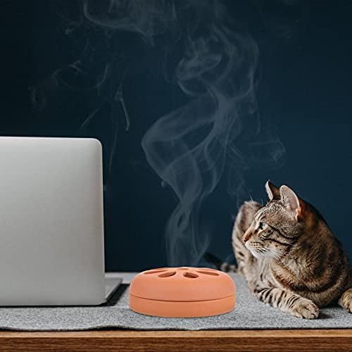 2 Pcs Terracotta Coil Holder Incense Burner with Cover for Outdoor Use