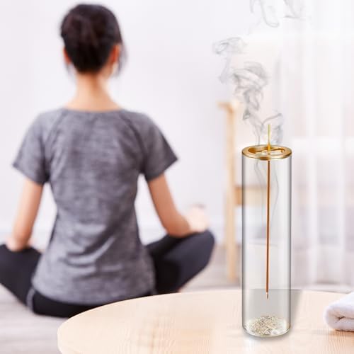 Modern Glass Incense Holder for Sticks Anti-Ash Easy to Clean Round Design