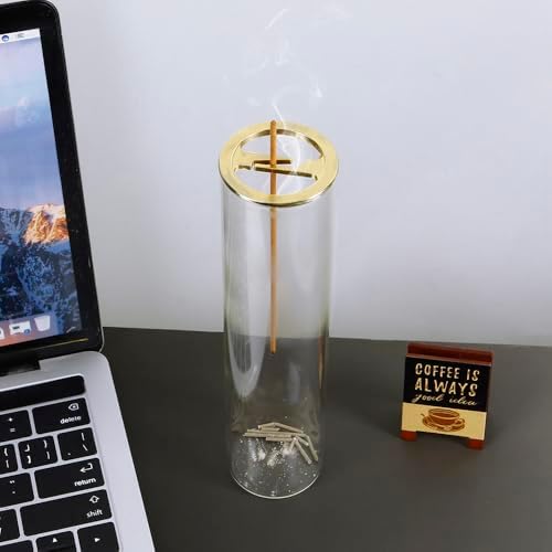 Modern Glass Incense Holder for Sticks Anti-Ash Easy to Clean Round Design