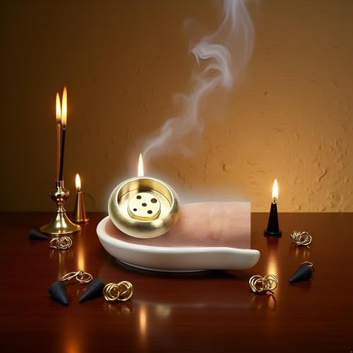 Jowxsx Brass Incense Holder for Sticks Coils Cones