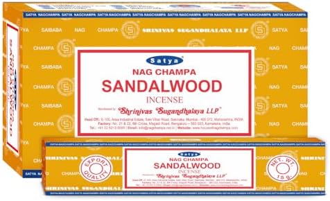Satya Sandalwood Incense Sticks 12 Box Value Pack