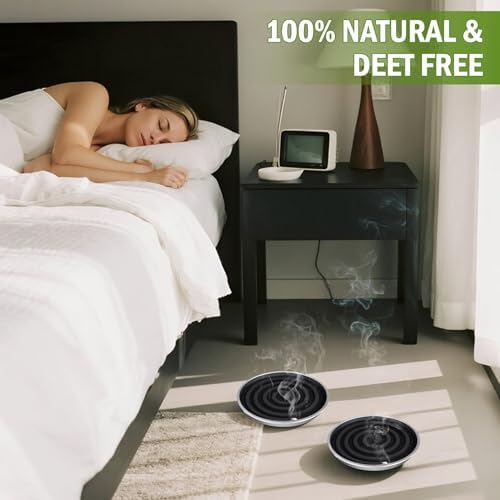 LASENTEUR Citronella Incense Coils 20 Pack with 2 Metal Trays