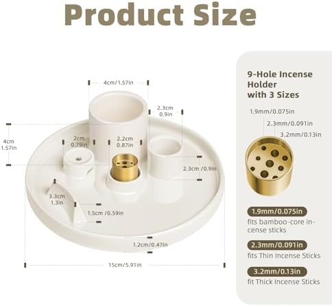 WhiteRhino 6-in-1 Ceramic Incense Burner With Ash Tray