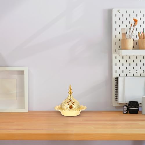 DOITOOL Incense Holder Set with Gold Censer and Brass Tray