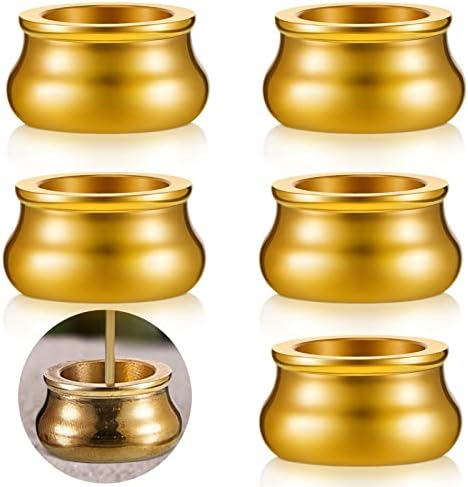 Suclain 6 Pcs Brass Incense Burner Holder for Sticks and Cones