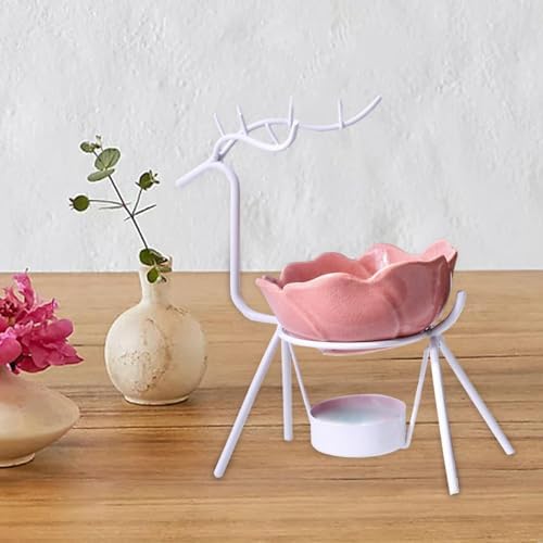 Essential Oil Aroma Burner Deer Statue with Ceramic Bowl