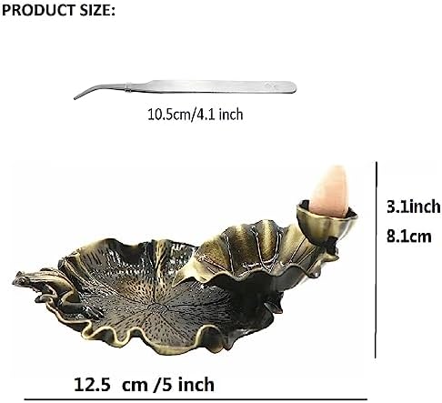 Waterfall Incense Cone Holder with Lotus and Frog Design