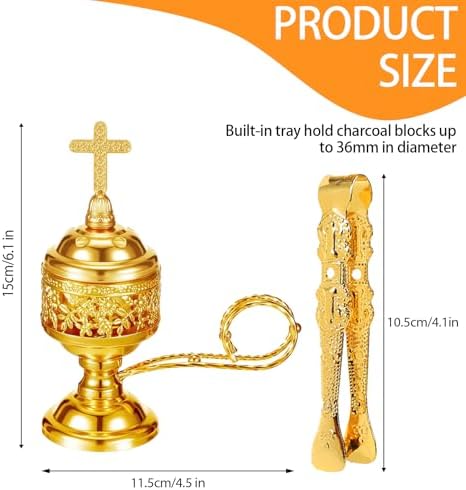 Lemitung Gold Incense Burner with Tong