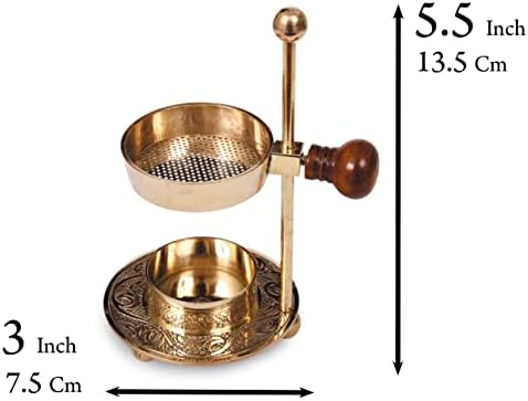 Brass Resin Incense Burner with Wooden Base