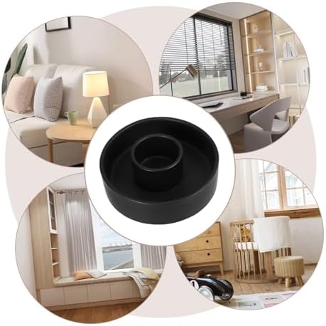 STOBAZA Incense Candlestick Holder Black Ceramic