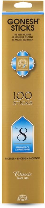 Gonesh Classic Collection 10 Inch Non-Toxic Incense Sticks 8-100 Pack