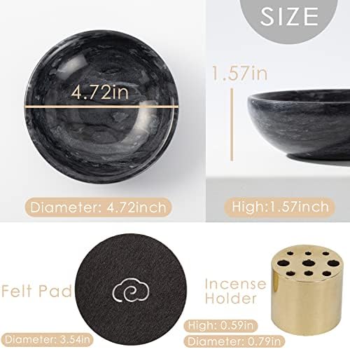 Natural Marble Incense Holder with 9 Holes - Black