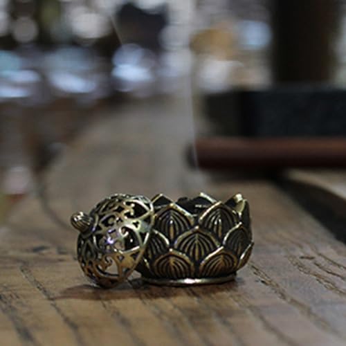 2 Pcs Mini Brass Lotus Incense Holder for Home Decor