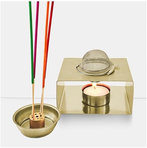 CiLon 4in1 Incense Holder with Tea Candle Warmer and Resin Diffuser
