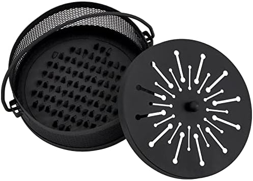 Elsjoy 2 Pack Mosquito Coil Holder with Lid Handle Portable Burner Metal