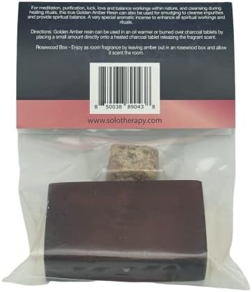 Golden Amber 10 Grams with Rosewood Box for Meditation and Purification
