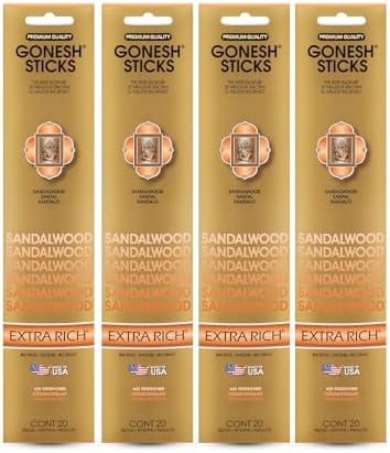 Gonesh Extra Rich Scented Incense Sticks 10 Inch 80 Pack