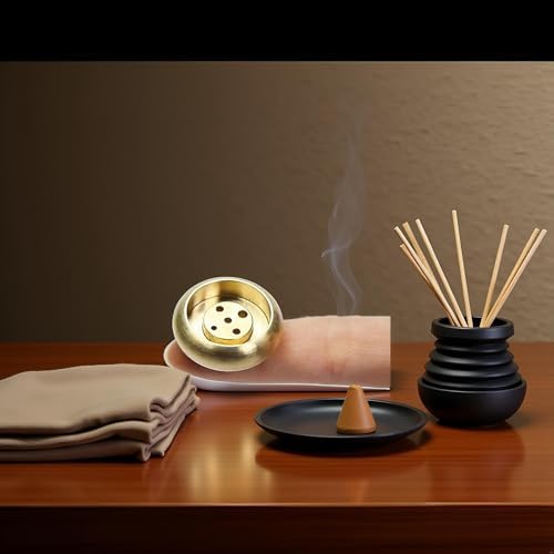 Jowxsx Brass Incense Holder for Sticks Coils Cones