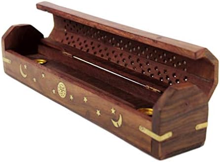 Sheesham Wood Incense Burner Set of 2 Coffin Style