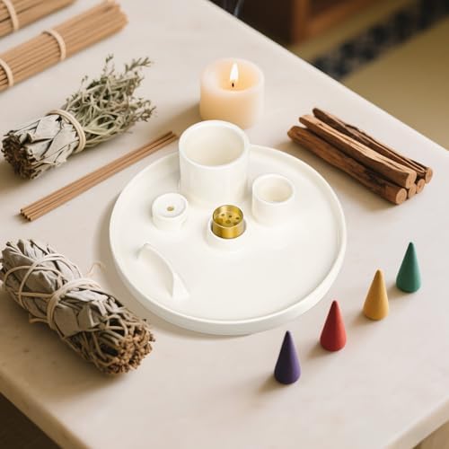 Luvan 5 in 1 Incense Candle Holder with Ash Tray