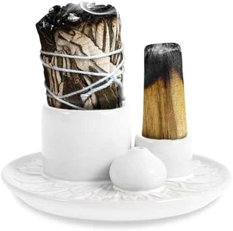 Ceramic Palo Santo Sticks Holder 4 in 1 Burner Tray