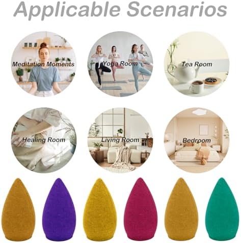 110Pcs Backflow Incense Cones with 6 Natural Scents