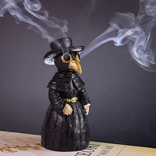 Plague Doctor Incense Burner with Smoky Eyes