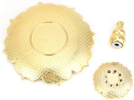 BORDSTRACT Mini Incense Holder Gold Copper Alloy Lotus Shaped Burner