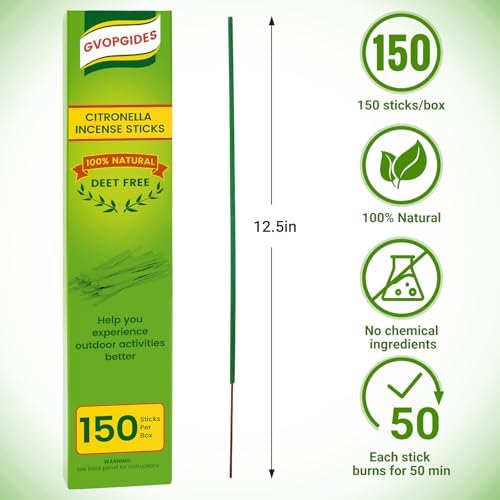 Citronella Incense Sticks 150 Pcs Natural Oil