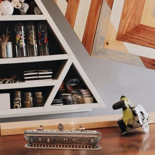 Red Bronze Incense Holder for Sticks - Decor and Burner with Ash Catcher